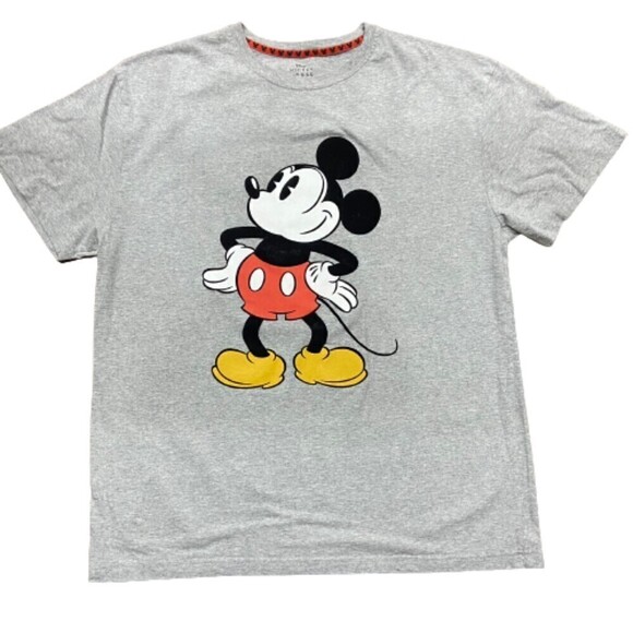 Disney Tops - Disney Mickey Mouse Cartoon Felt Cotton Grey T-Shirt Women's Size XXL